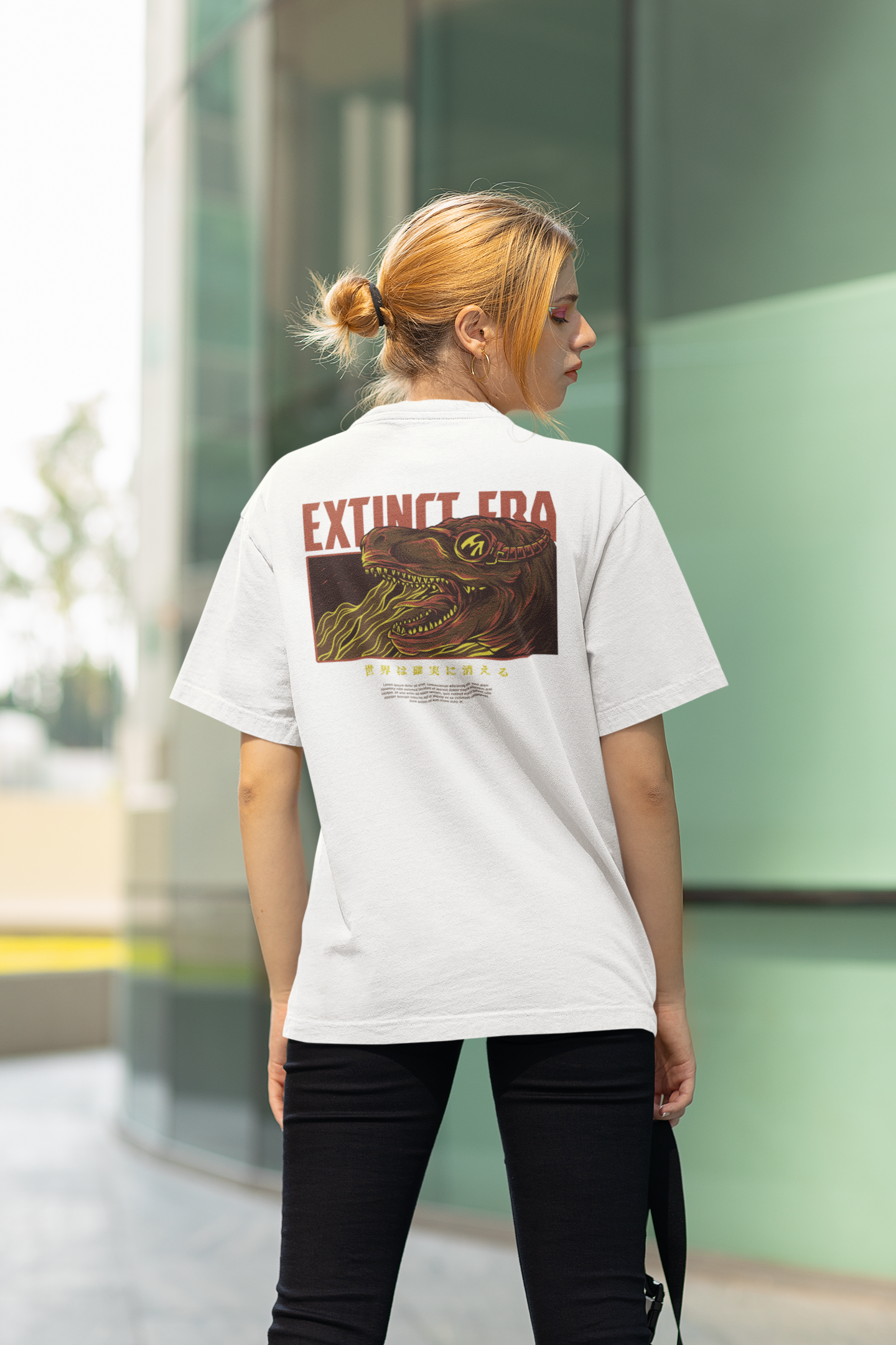 EXTINCT ERA Warrior Streetwear Backprint - Freestyler Organic Oversized Unisex T-Shirt Adult SH