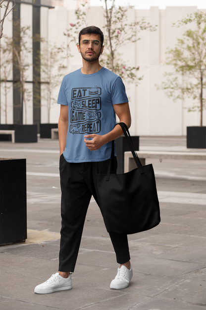 Eat Sleep Game Repeat Front - Unisex Erwachsenen Bio Creator T-Shirt SH