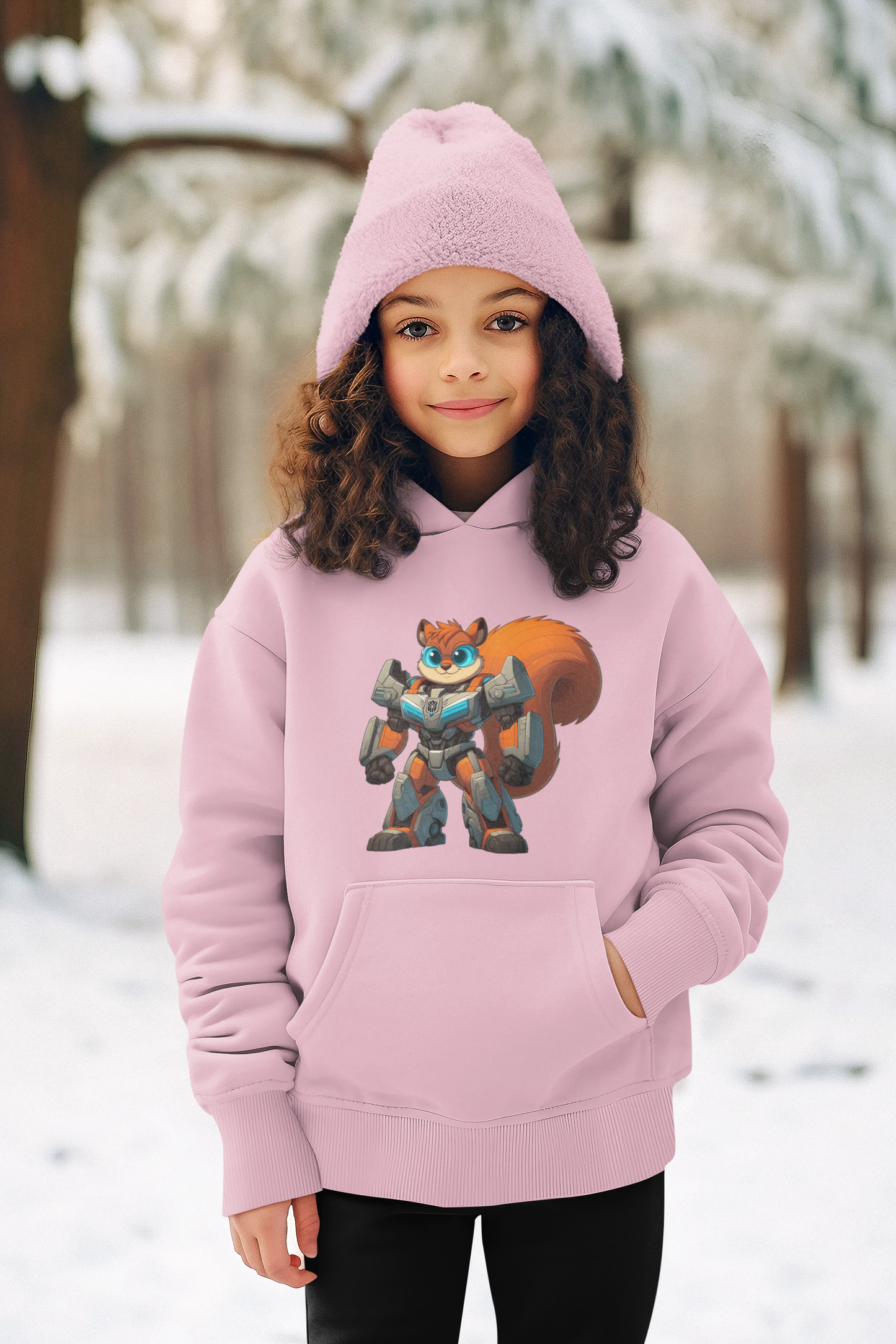 Kinder Hoodie Pullover Bio Baumwolle Hochwertig Langlebig - Eichhörnchen Transformer Bully - Mini Cruiser Hoodie 2.0 ST/ST SH