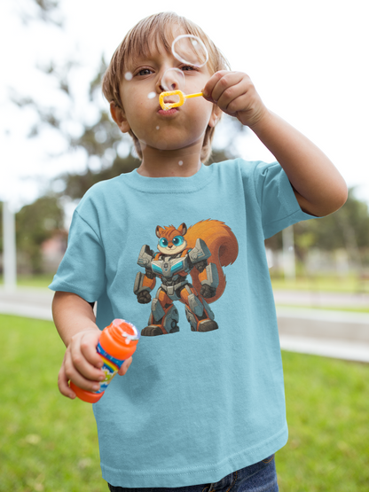 Eichhörnchen Transformer Bully - Kinder T-Shirt Kurzarm-Shirt Baumwolle Hochwertig Langlebig - T-Shirt Kids BC SH