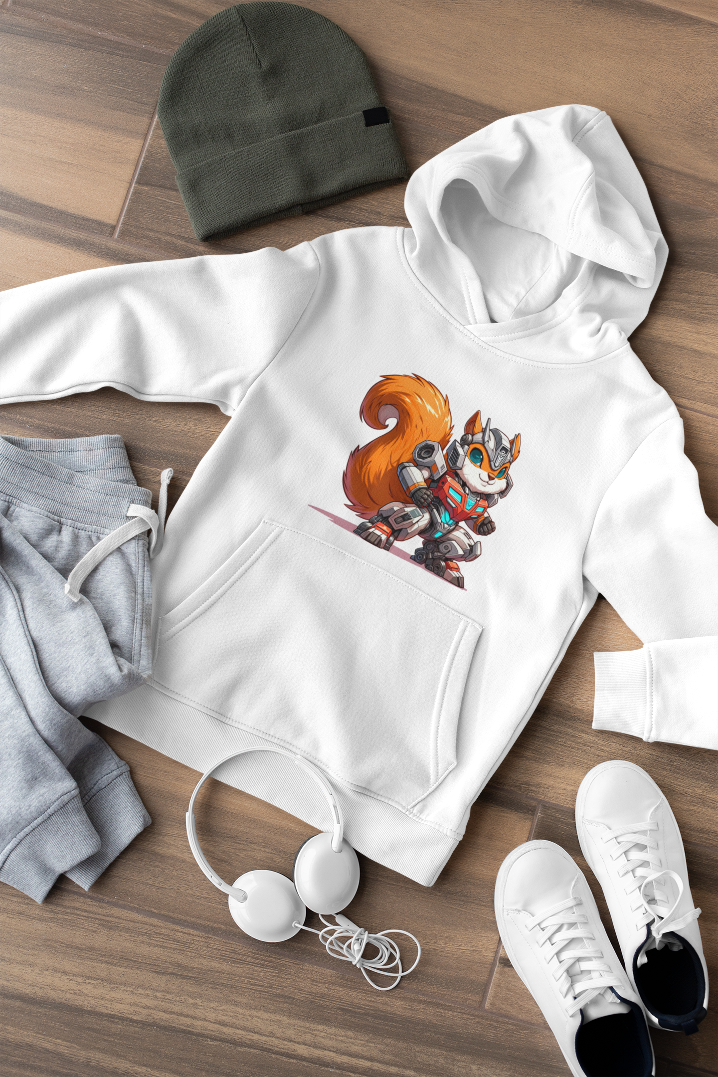 Kinder Hoodie Pullover Bio Baumwolle Hochwertig Langlebig - Eichhörnchen Transformer Rio - Mini Cruiser Hoodie 2.0 ST/ST SH