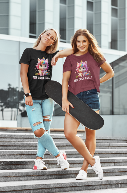 Einhorn Mir doch egal - Unisex Erwachsenen und Teenager Bio Baumwolle T-Shirt Creator 2.0 ST/St SH