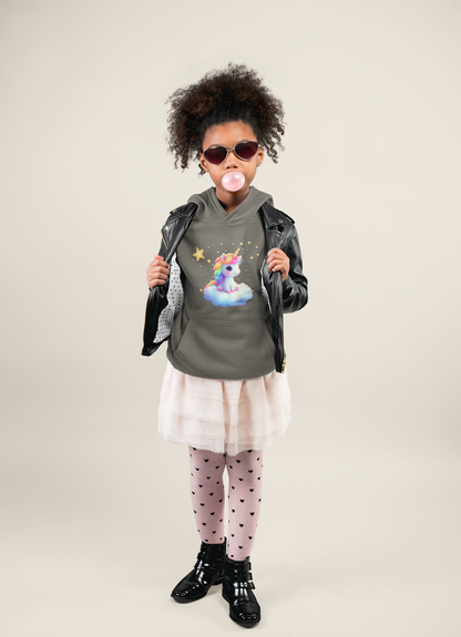 Einhorn reitet auf Wolke im Sternenhimmel Kinder Hoodie Pullover Bio Baumwolle Hochwertig Langlebig - Mini Cruiser Hoodie 2.0 ST/ST SH