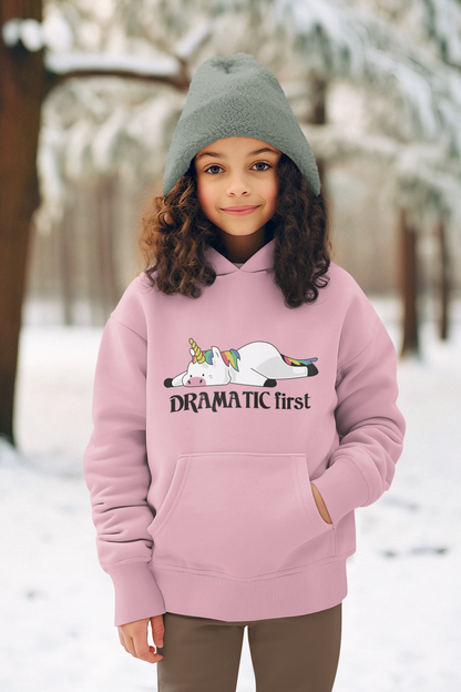 Einhorn Dramatic first - Hochwertiger Mittelschwerer Fleece-Hoodie für Jugendliche - Weltweit Verfügbar - GL