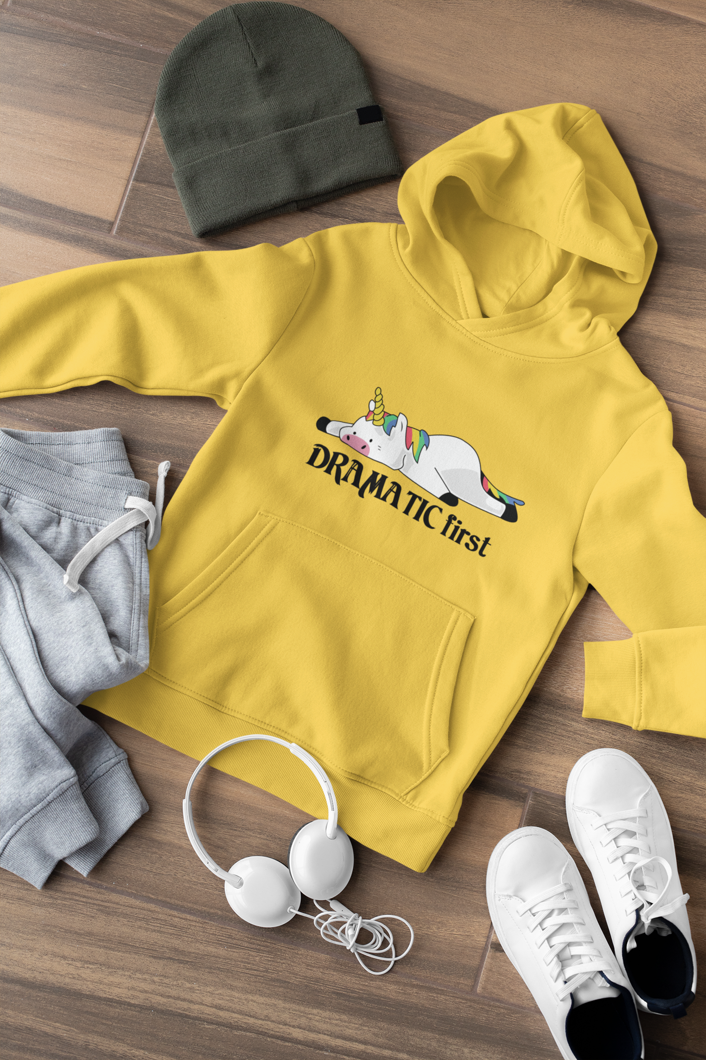 Hochwertiger Mittelschwerer Fleece-Hoodie für Jugendliche - Einhorn Dramatic first - Weltweit verfügbar - GL