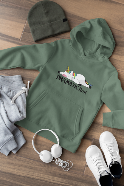 Einhorn Dramatic first - Hochwertiger Mittelschwerer Fleece-Hoodie für Jugendliche - Weltweit Verfügbar - GL