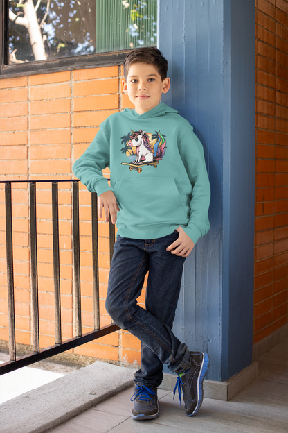 Einhorn Skater Sunset Kinder Hoodie Pullover Bio Baumwolle Hochwertig Langlebig - Mini Cruiser Hoodie 2.0 ST/ST SH