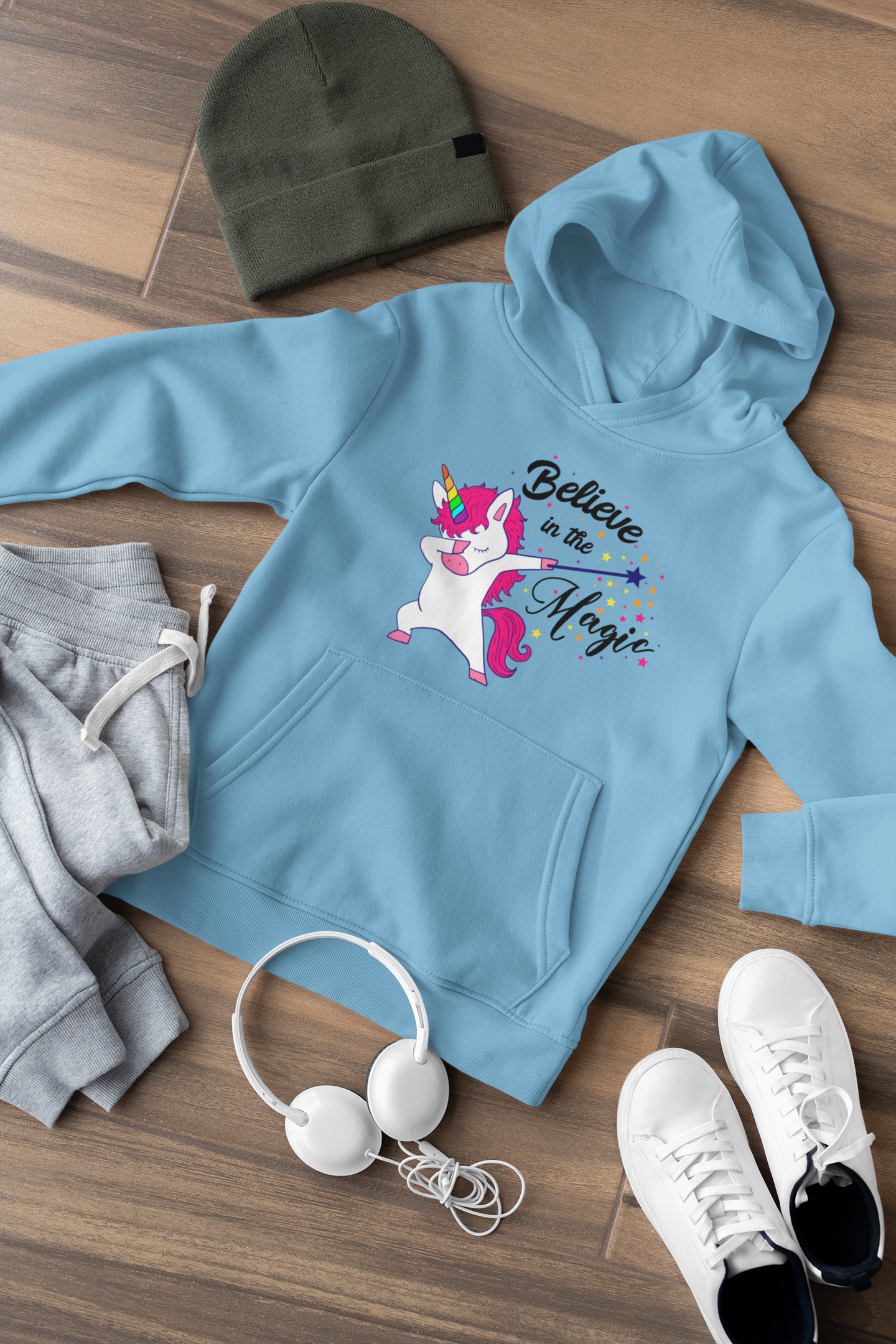 Einhorn Believe in the Magic - Mini Cruiser Hoodie 2.0 Kinder Kapuzenpullover SK