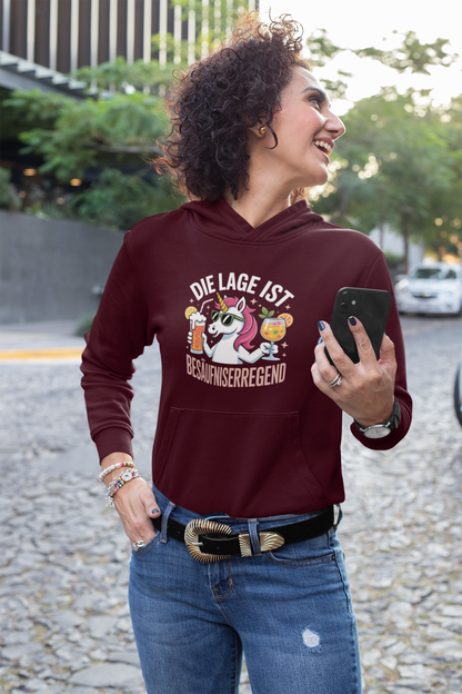 Einhorn Die Lage ist Besäufniserregend Front - Damen Hoodie SH