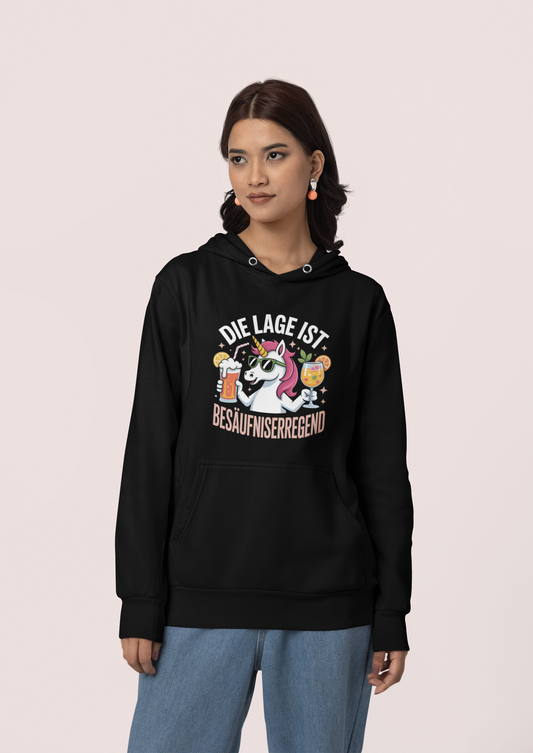 Einhorn Die Lage ist Besäufniserregend Front - Damen Hoodie SH