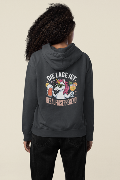 Einhorn Die Lage ist Besäufniserregend Rückseite - Unisex Erwachsenen Bio Organic Cruiser Hoodie 2.0 ST/ST SH