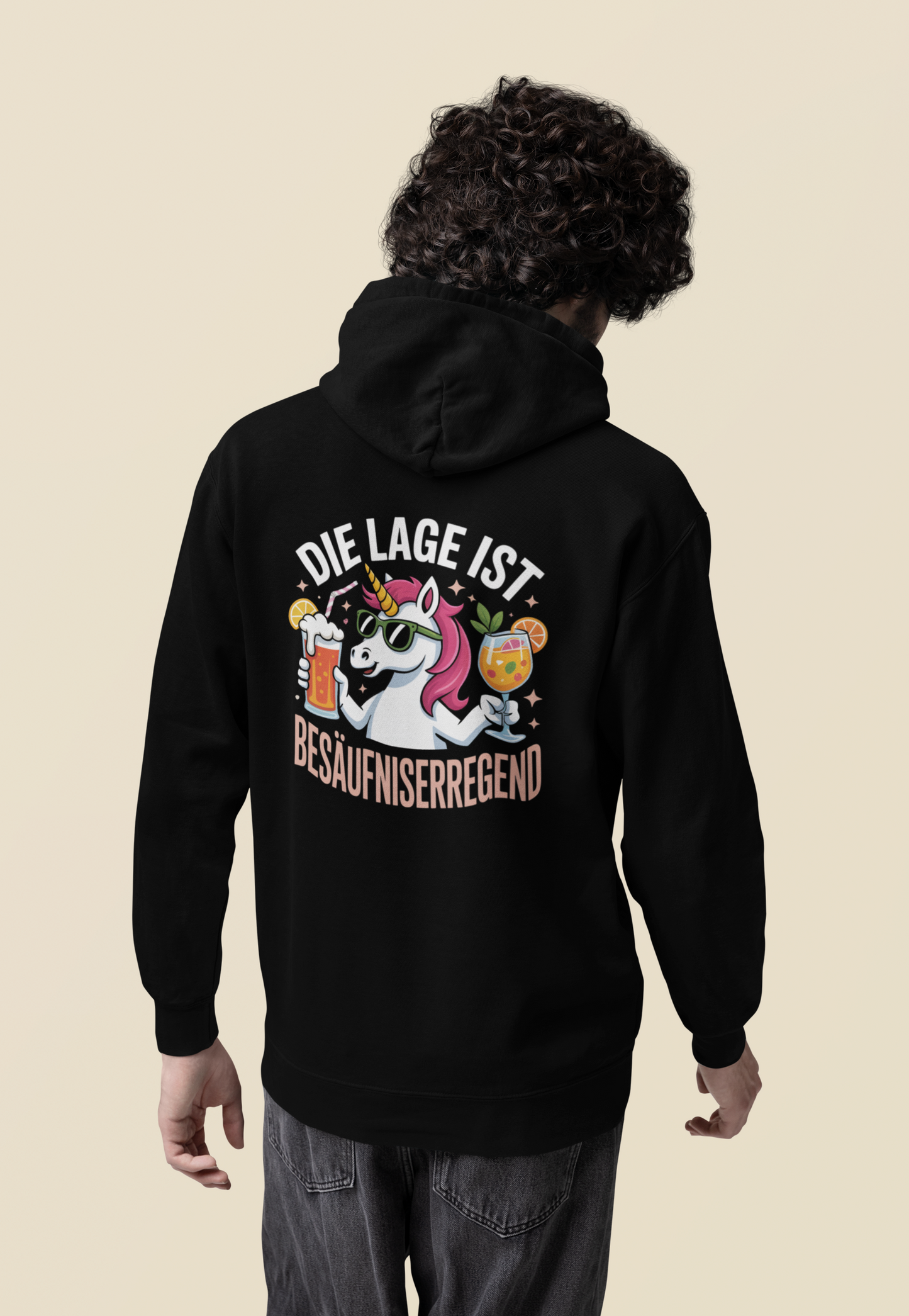 Einhorn Die Lage ist Besäufniserregend Rückseite - Unisex Erwachsenen Bio Organic Cruiser Hoodie 2.0 ST/ST SH