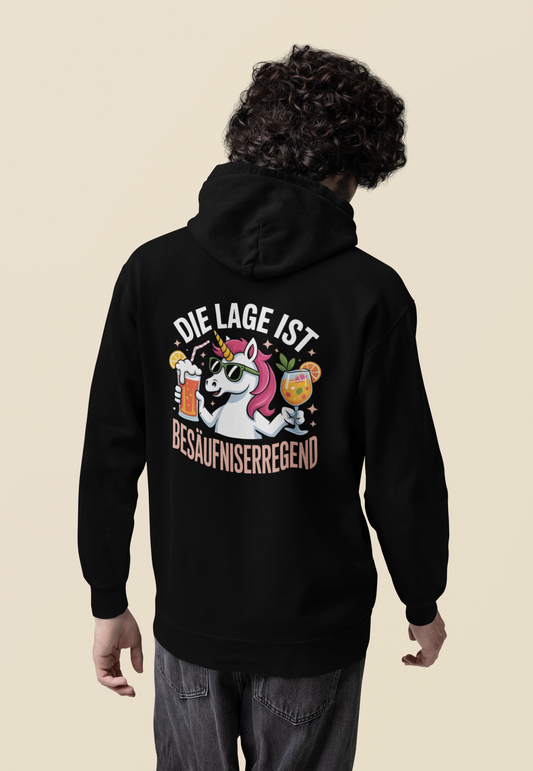 Einhorn Die Lage ist Besäufniserregend Rückseite - Unisex Erwachsenen Bio Organic Cruiser Hoodie 2.0 ST/ST SH