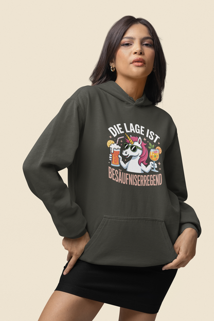 Einhorn Die Lage ist Besäufniserregend - Unisex Erwachsenen Bio Organic Cruiser Hoodie 2.0 ST/ST SH