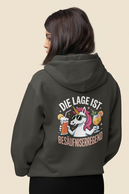 Einhorn Die Lage ist Besäufniserregend Rückseite - Unisex Erwachsenen Bio Organic Cruiser Hoodie 2.0 ST/ST SH