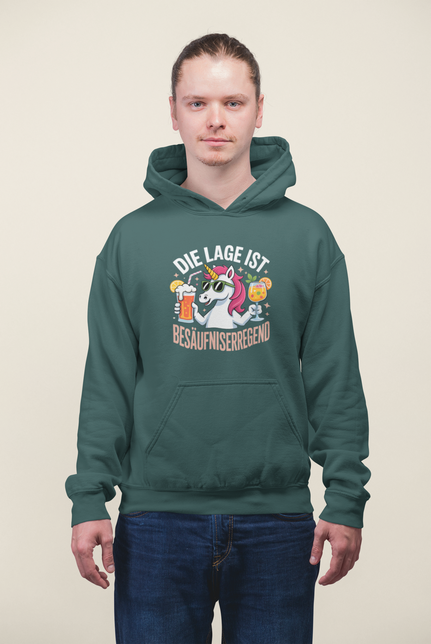 Einhorn Die Lage ist Besäufniserregend - Unisex Erwachsenen Bio Organic Cruiser Hoodie 2.0 ST/ST SH