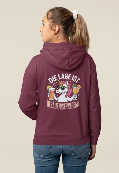 Einhorn Die Lage ist Besäufniserregend Rückseite - Unisex Erwachsenen Bio Organic Cruiser Hoodie 2.0 ST/ST SH