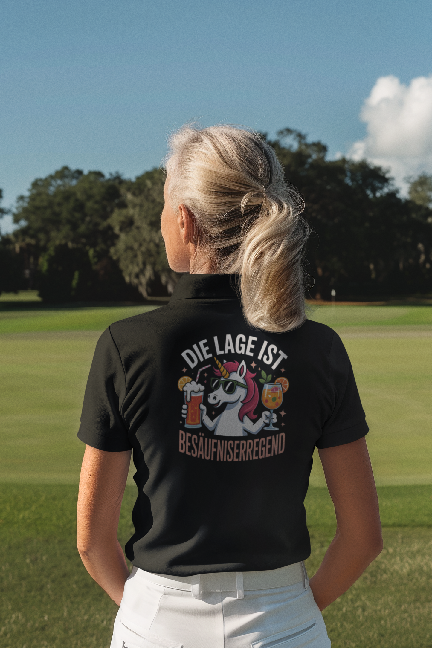 Einhorn Die Lage ist Besäufniserregend - Damen Poloshirt SH