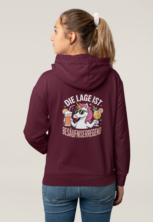 Einhorn Die Lage ist Besäufniserregend Rückseite - Damen Hoodie SH