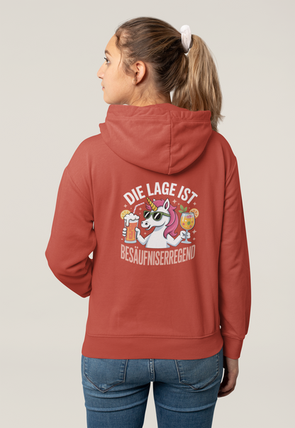 Einhorn Die Lage ist Besäufniserregend Rückseite - Damen Hoodie SH