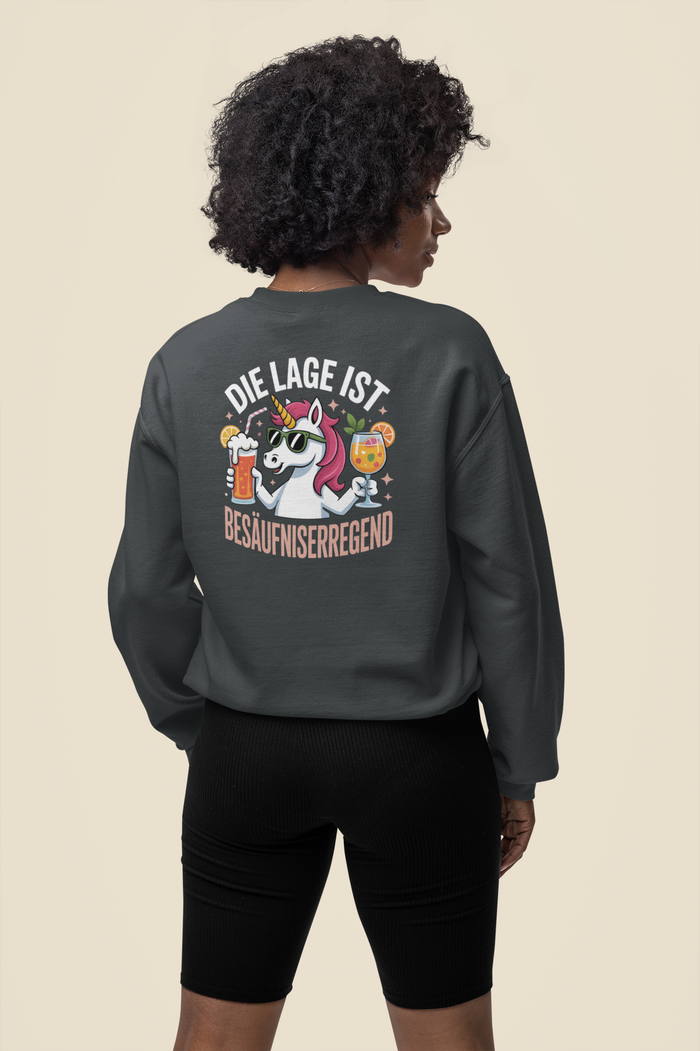 Unicorn The Situation is Intoxicating Back - Unisex Adult Bio Changer Sweatshirt SH