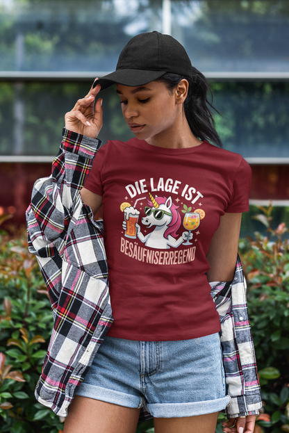 Einhorn Die Lage ist Besäufniserregend Front - Damen Muser Premium Organic Shirt SH