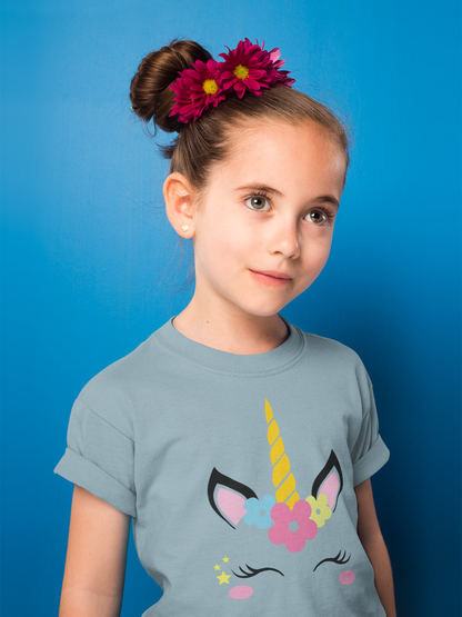 Einhorn Flower Unicorn Face T-Shirt Kids SK