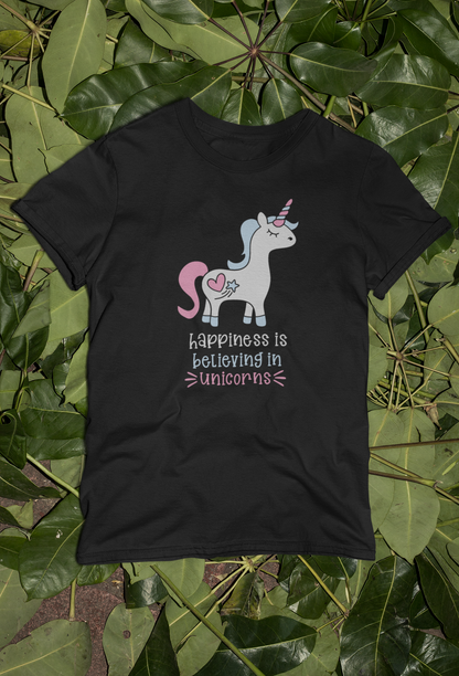 Einhorn Happiness is believing in Unicorn T-Shirt Kids SK