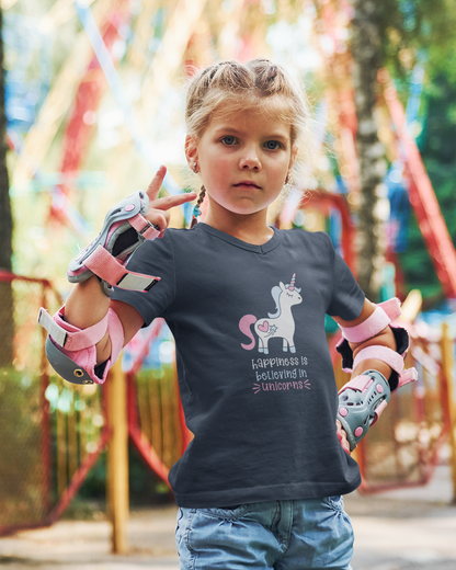 Einhorn Happiness is believing in Unicorn T-Shirt Kids SK