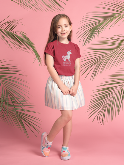 Einhorn Happiness is believing in Unicorn T-Shirt Kids SK