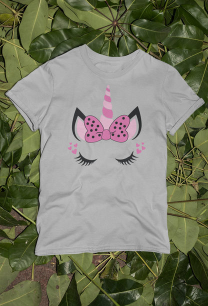 Einhorn Heart Unicorn Face T-Shirt Kids SK