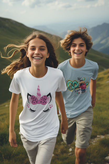 Einhorn Heart Unicorn Face T-Shirt Kids SK