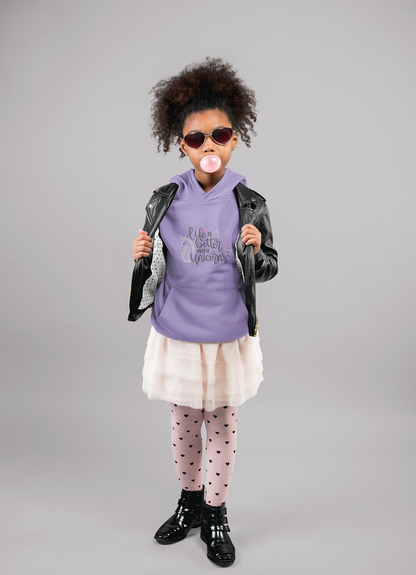 Einhorn Life is better with Unicorns - Mini Cruiser Hoodie 2.0 Kinder Kapuzenpullover SK