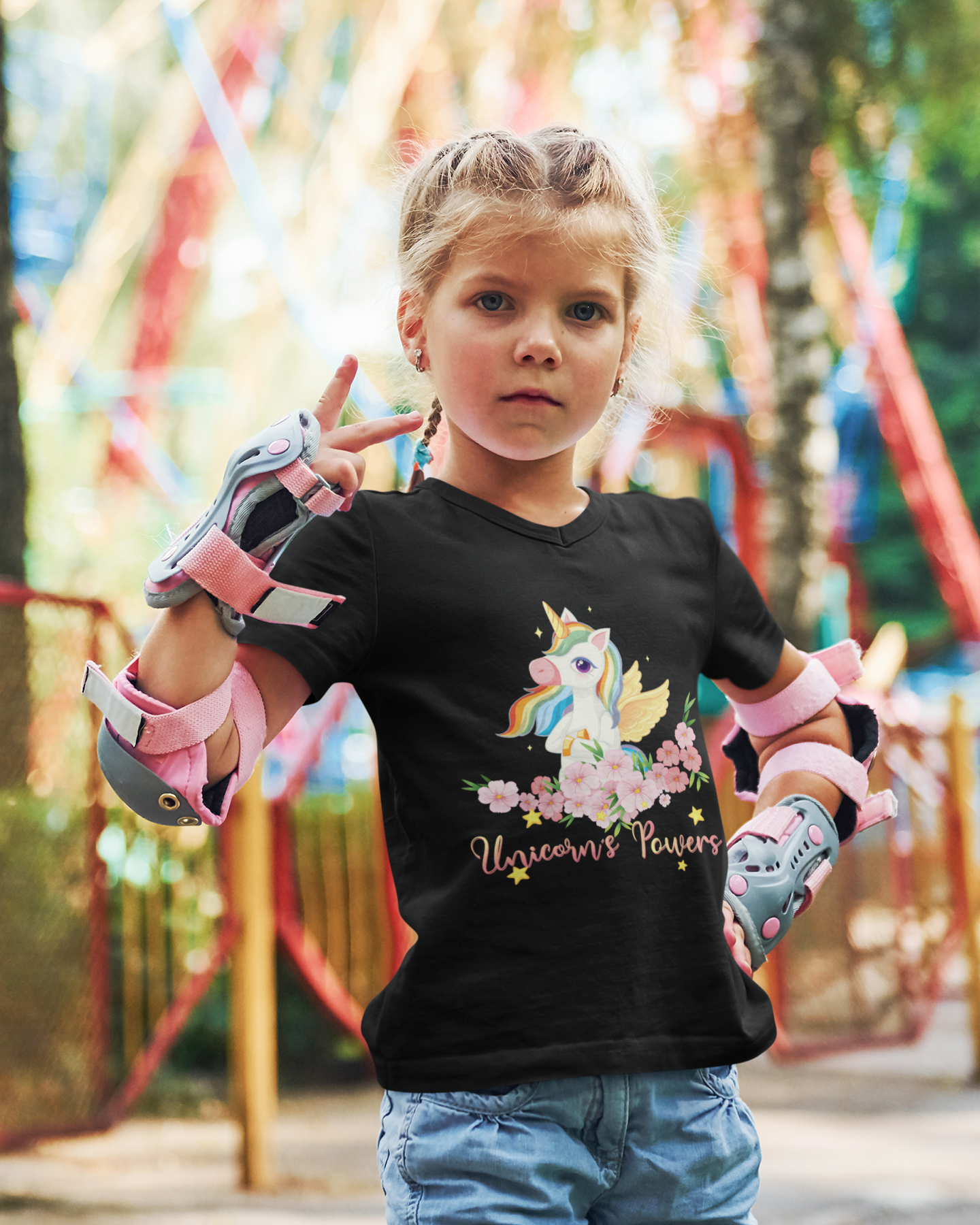 Cartoon Einhorn Power T-Shirt Kids SK