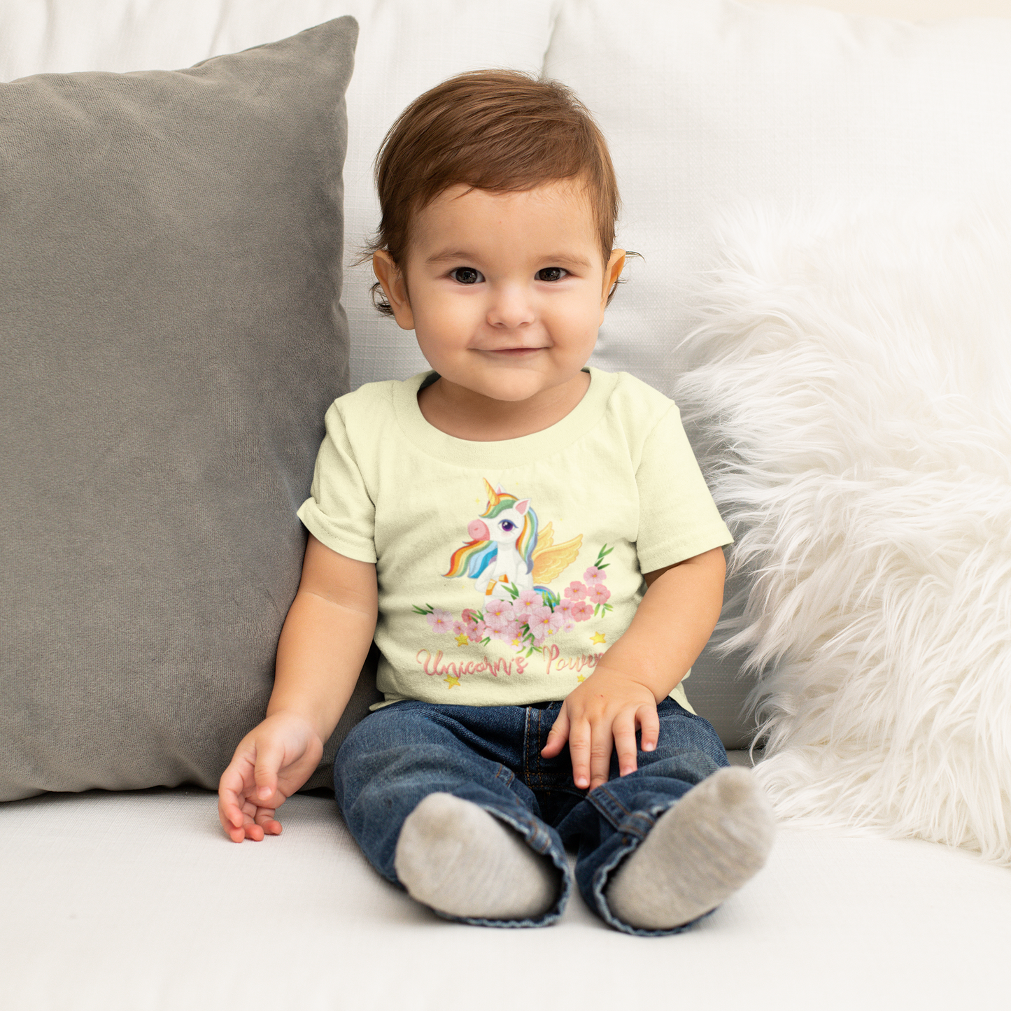 Cartoon Unicorn Power - Camiseta Baby Creator