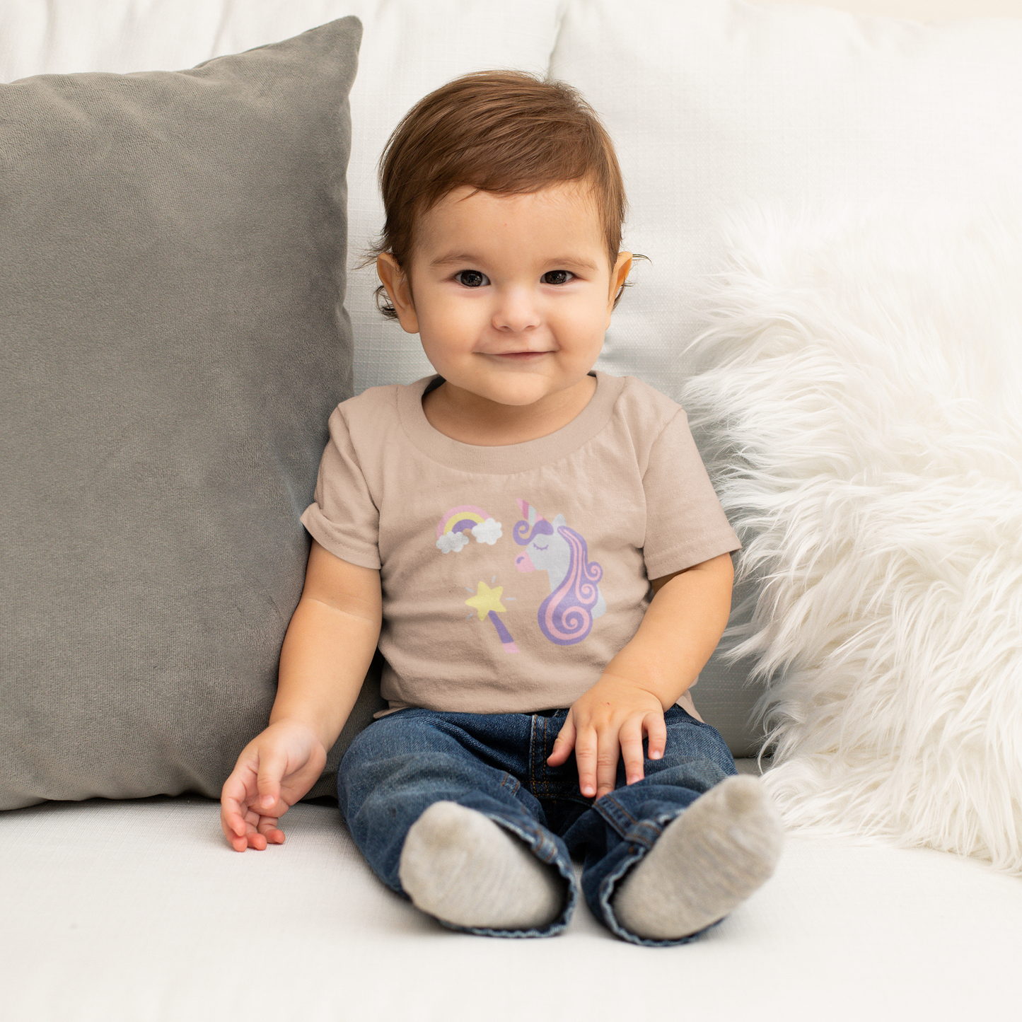 Einhorn Regenbogen und Zauberstab Baby Creator T-Shirt SK