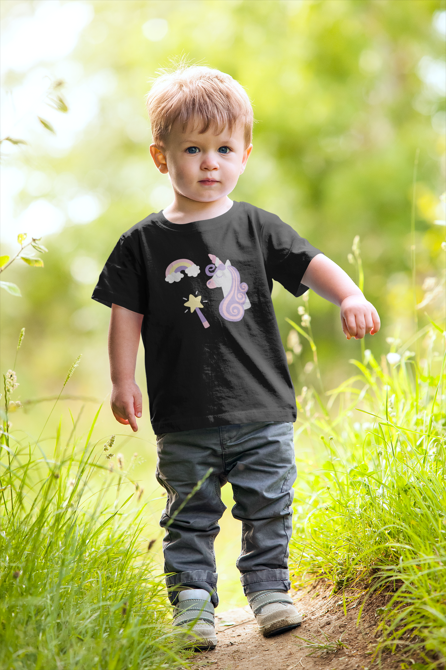 Einhorn Regenbogen und Zauberstab Baby Creator T-Shirt SK