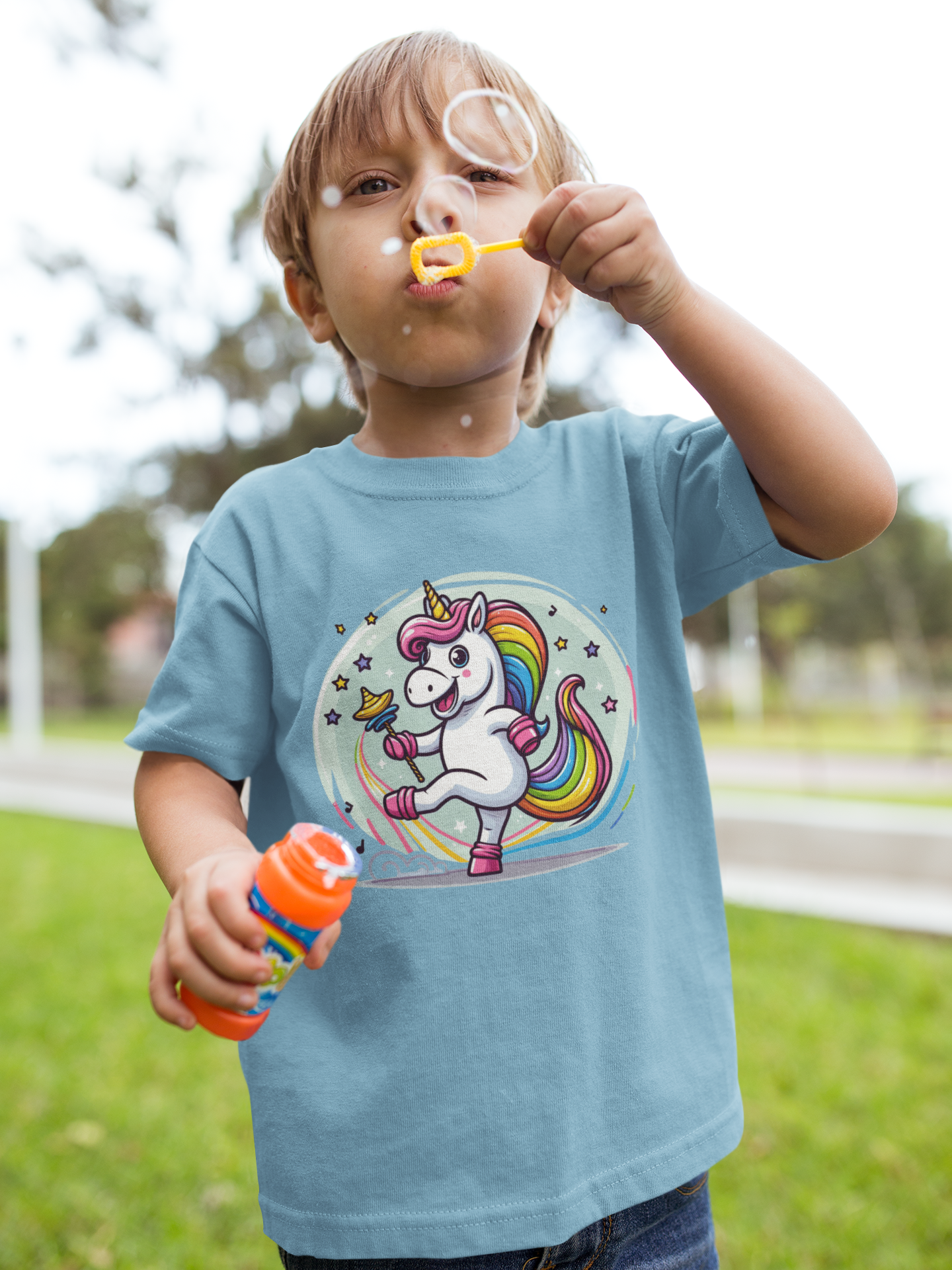 Einhorn tanzt mit Blase - Mini Creator 2.0 Kids T-Shirt SK