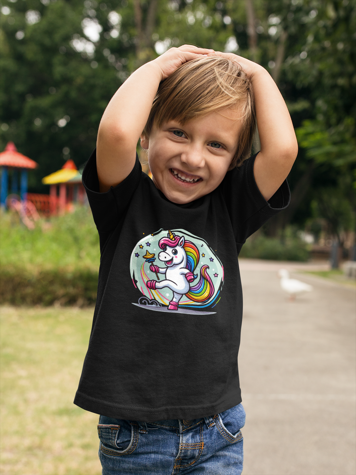 Einhorn tanzt mit Blase - Mini Creator 2.0 Kids T-Shirt SK