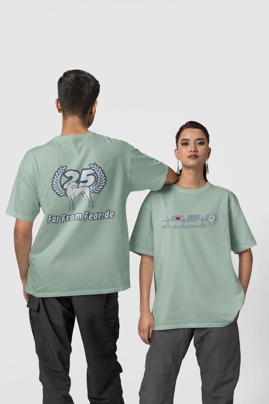 Unisex Premium organic Creator 2.0 ST/ST T-Shirt mit DTF Druck - 25 Jahre Jubiläums Ausgabe FFF FARFROMFEAR Tierschutz