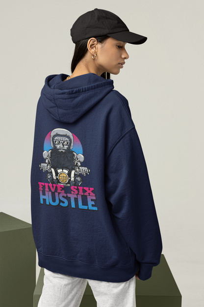 FIVE SIX HUSTLE BIKER SPIRIT Streetwear - Slammer Organic Oversized Unisex Hoodie Adults SH