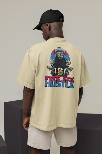 FIVE SIX HUSTLE BIKER STYLE Streetwear Backprint - Freestyler Bio Oversized Unisex T-Shirt Erwachsenen SH