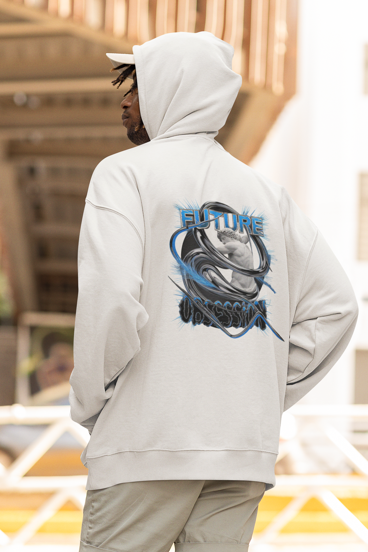 FUTURE OBSESSION CHROME STATUE Streetwear - Slammer Bio Oversized Unisex Hoodie Adult SH