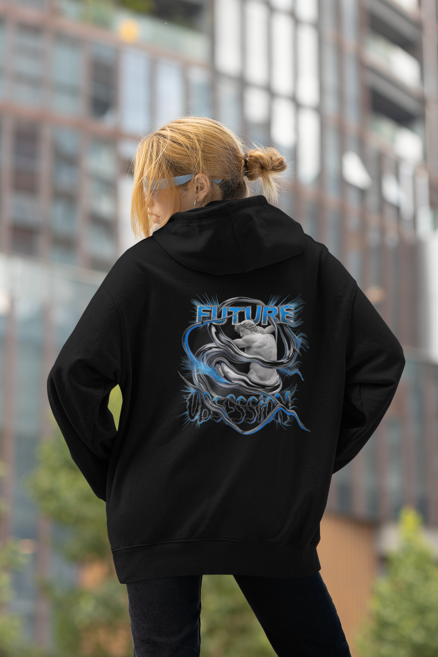 FUTURE OBSESSION CHROME STATUE Streetwear - Slammer Bio Oversized Unisex Hoodie Adult SH