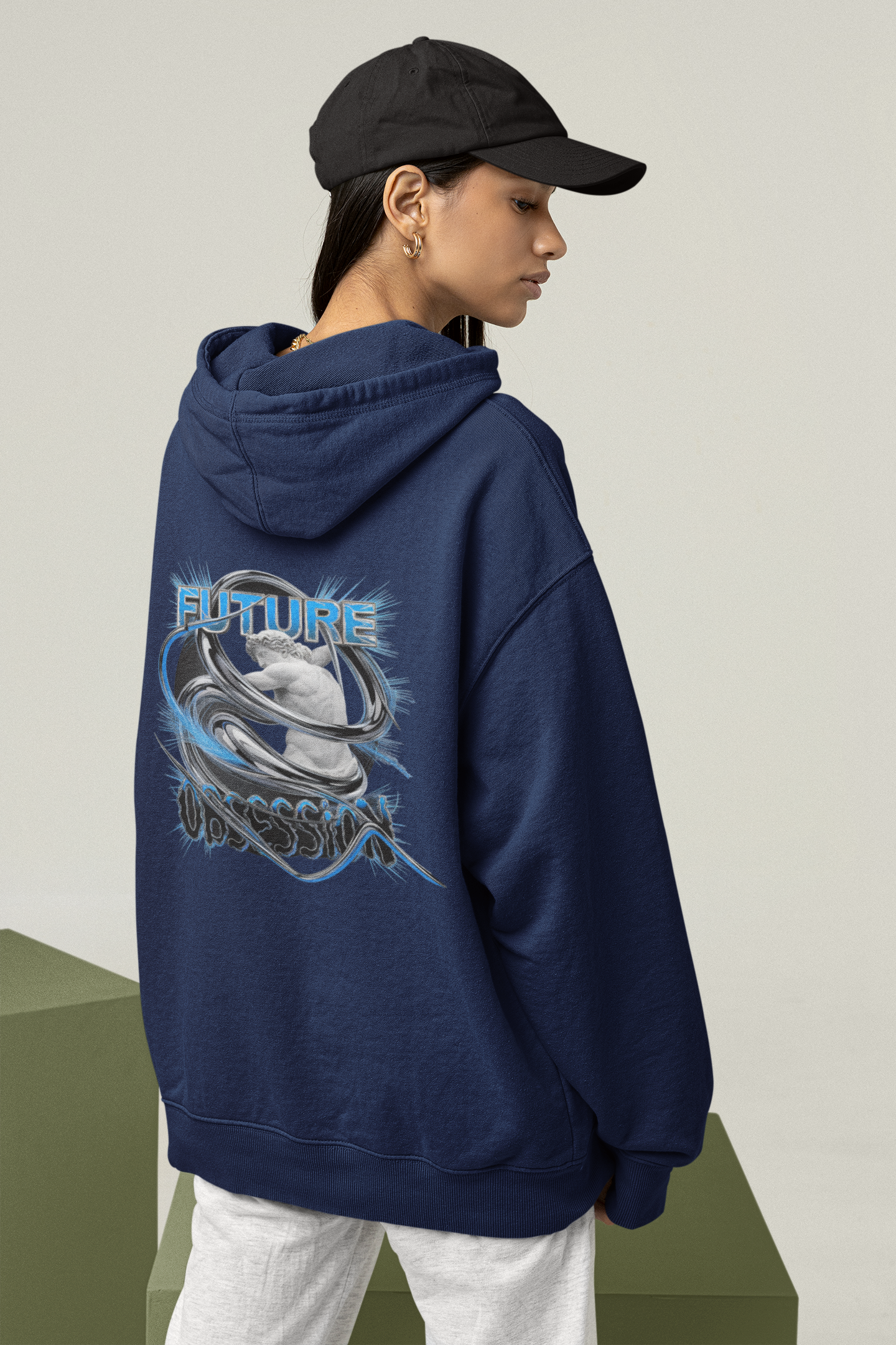 FUTURE OBSESSION CHROME STATUE Streetwear - Slammer Bio Oversized Unisex Hoodie Adult SH