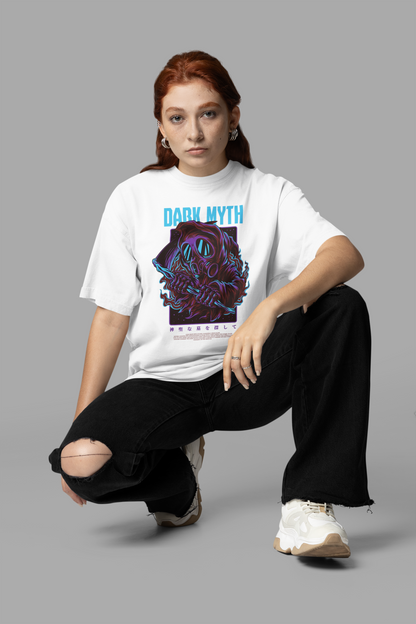 FUTURE OBSESSION CHROME STATUE Streetwear Frontprint - Freestyler Bio Oversized Unisex T-Shirt Erwachsene SH