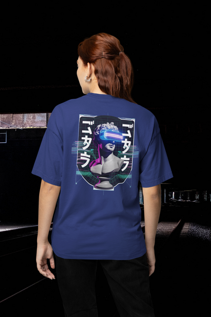 FUTURE STATUE VIRTUELL BRILLE Streetwear Backtprint - Freestyler Bio Oversized Unisex T-Shirt Erwachsenen SH