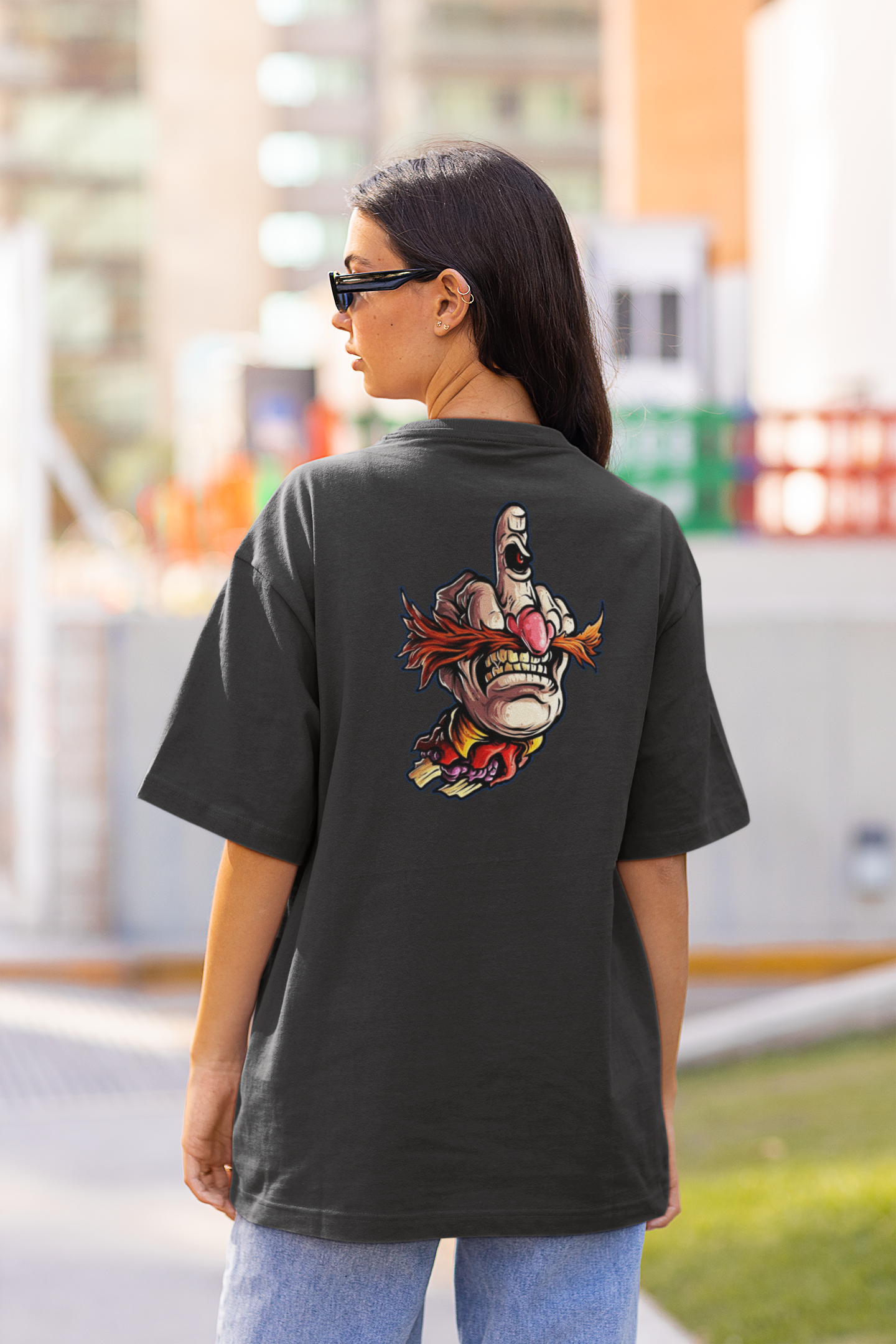 FY HAND SURREAL REBEL Streetwear Backprint - Freestyler Bio Oversized Unisex T-Shirt Erwachsene SH