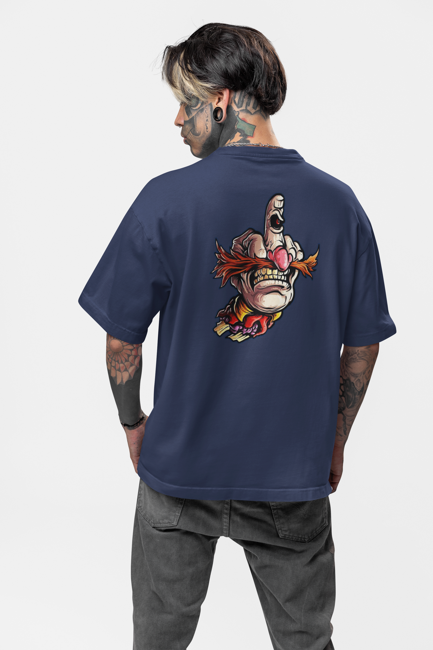 FY HAND SURREAL REBEL Streetwear Backprint - Freestyler Bio Oversized Unisex T-Shirt Erwachsene SH