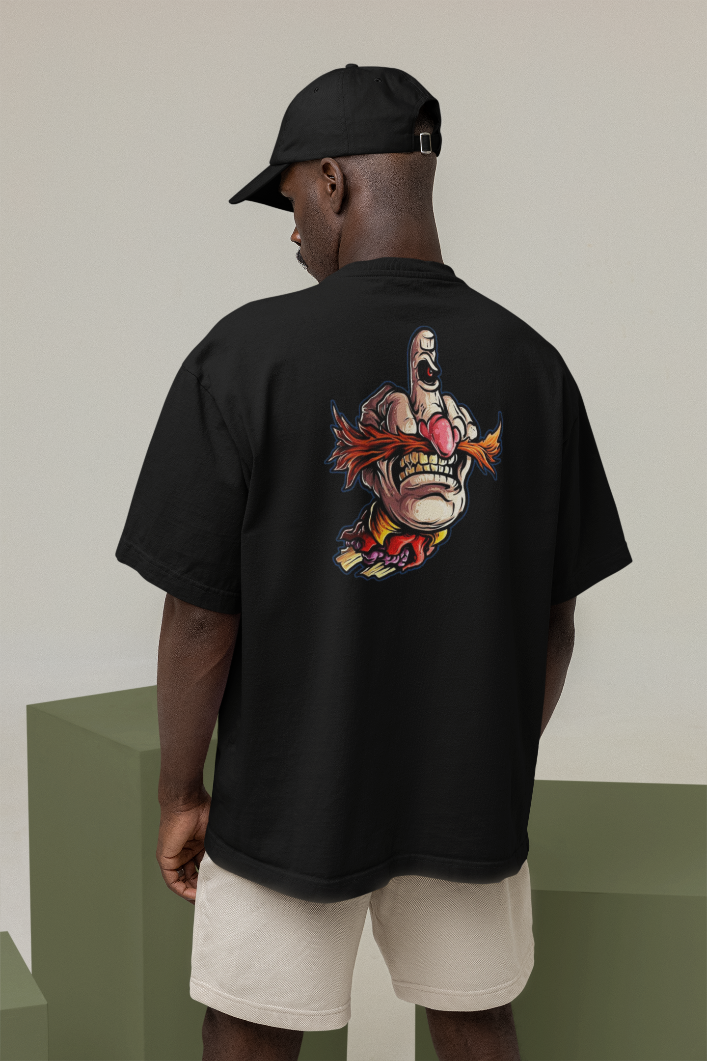 FY HAND SURREAL REBEL Streetwear Backprint - Freestyler Bio Oversized Unisex T-Shirt Erwachsene SH